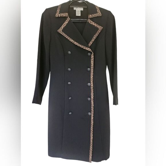 Dress Barn Dresses & Skirts - DRESSBARN women's button down leopard dress, Size 8, Collar